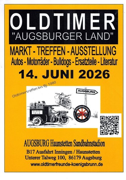 Oldtimermarkt „Augsburger Land“ mit großem Treffen 2026